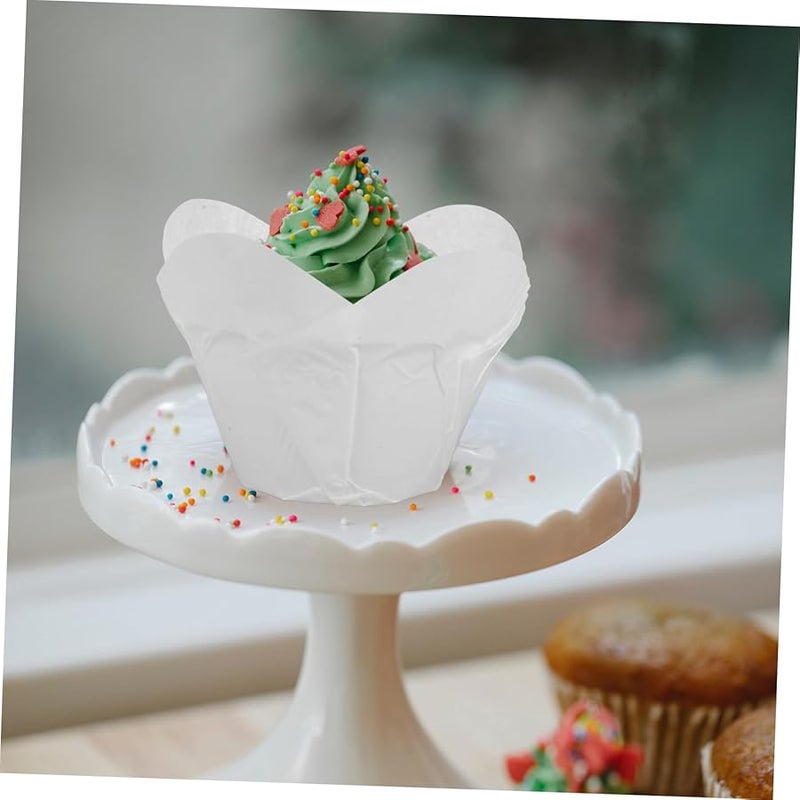 Gatuida 100 Pcs Disposable Non Stick Muffin Cupcake Baking Cups Liners Elegant Lotus Design - Image 5
